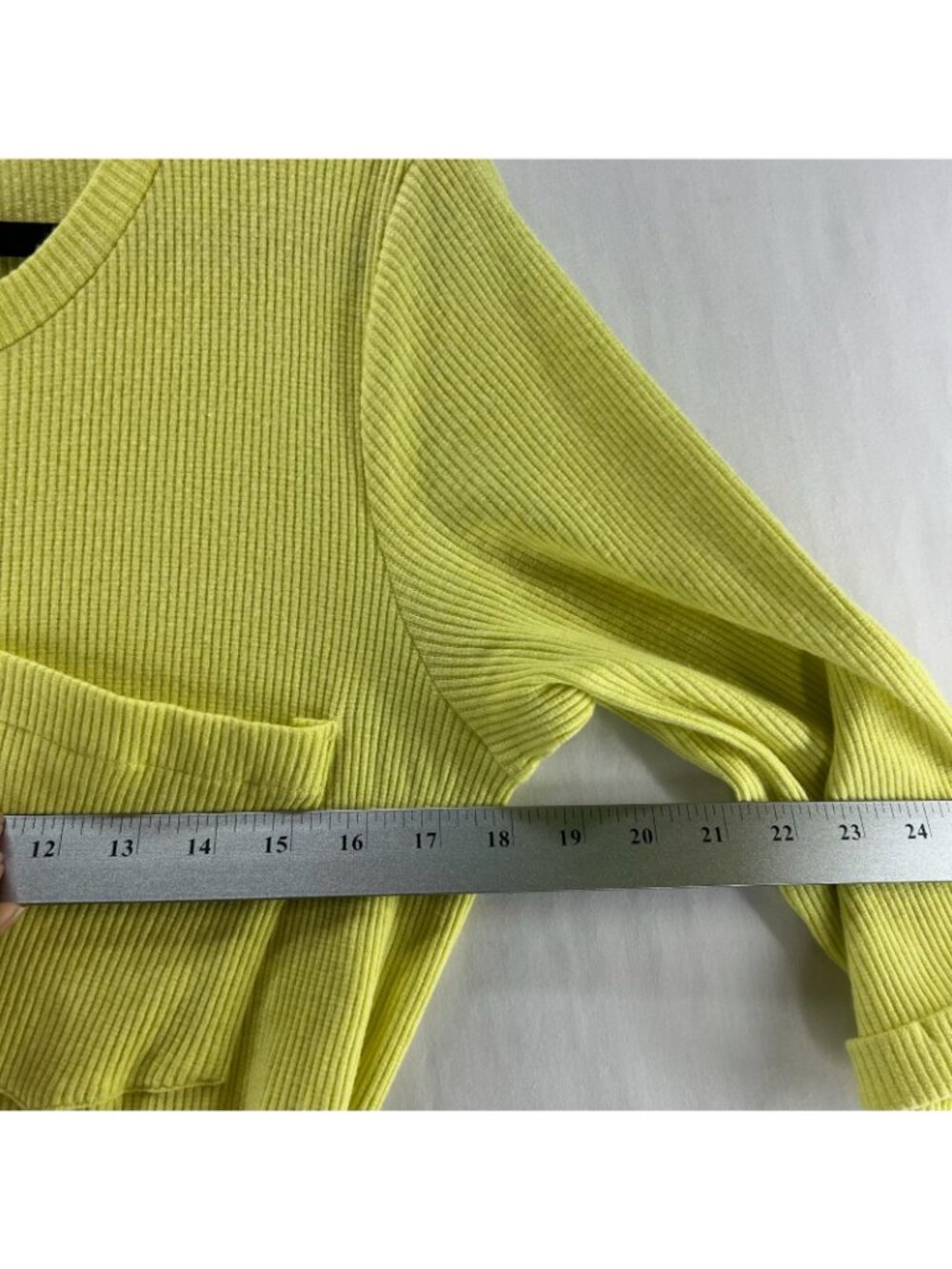 Line & Dot Luna Rib Knit Belted Shift Dress Womens M Pocket Pullover Lime Green - Picture 8 of 12
